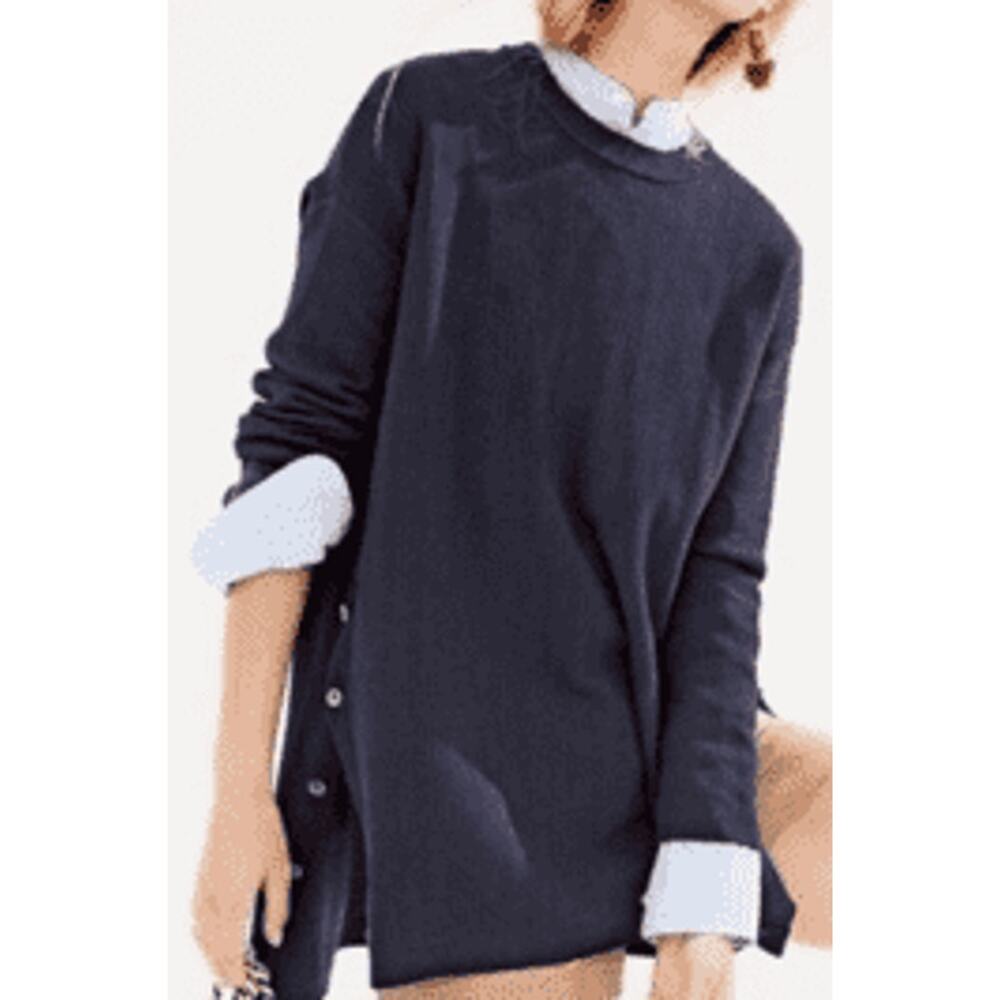 J.CREW Navy Blue Merino cotton oversized tunic Sweater XS